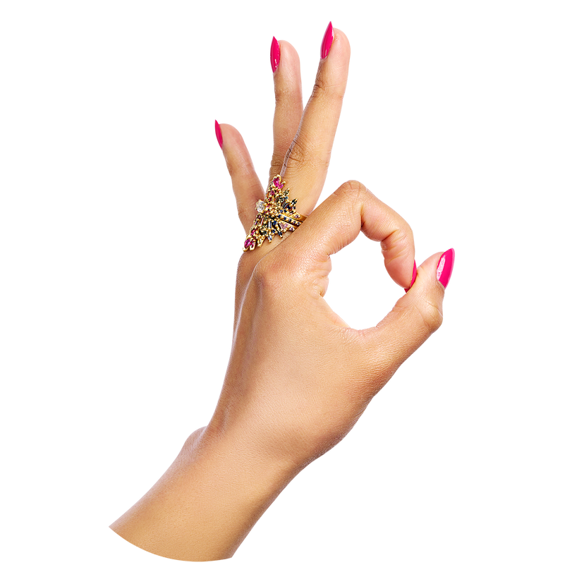 Rainbow Star Bright Central Petal Ring - Made to Order