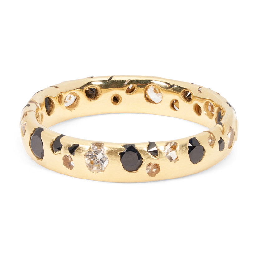 Black & White Confetti Ring - Made to Order