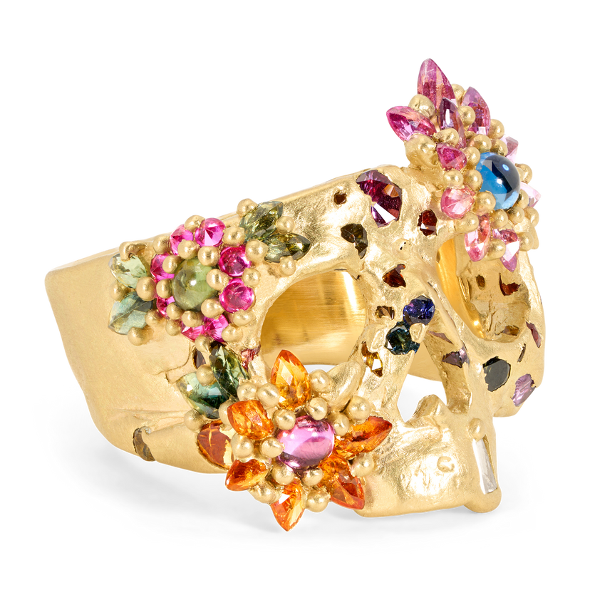 Blossom Crush Daisy Skull ClusterF@&$ Ring - Made to Order