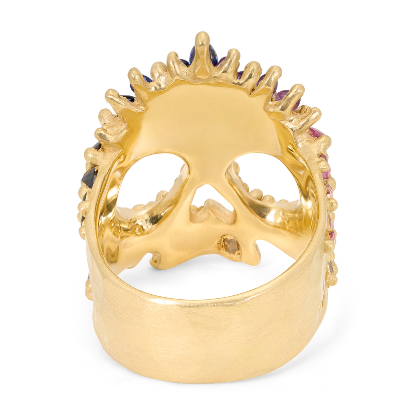 Blue & Purple Naxos Skull Ring - Size 7 - 11828