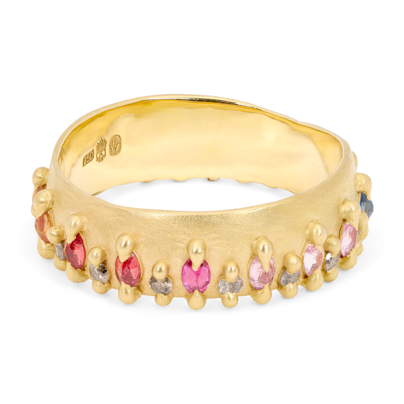 Rainbow Noelle Ring with Diamonds - Size 7.5 - 11839