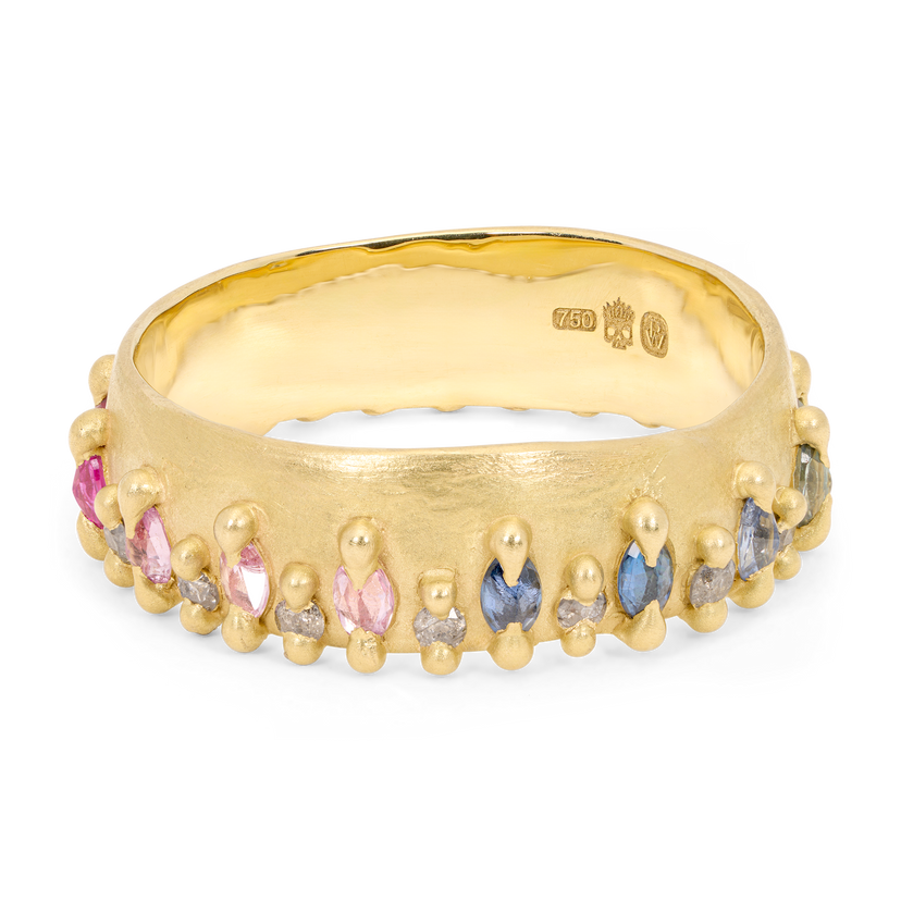 Rainbow Noelle Ring with Diamonds - Size 7.5 - 11839