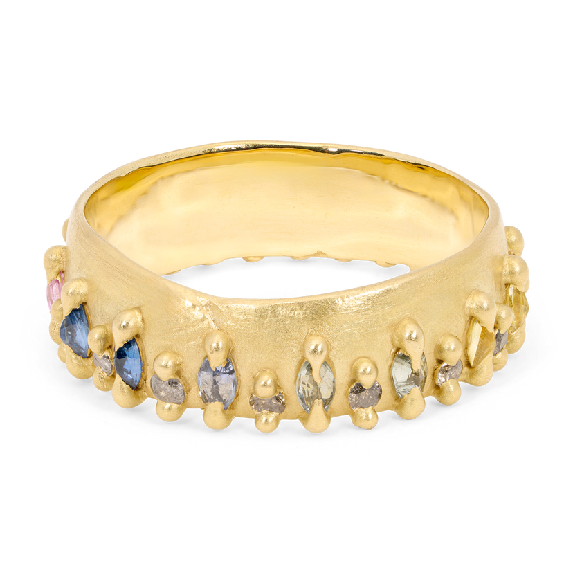 Rainbow Noelle Ring with Diamonds - Size 7.5 - 11839