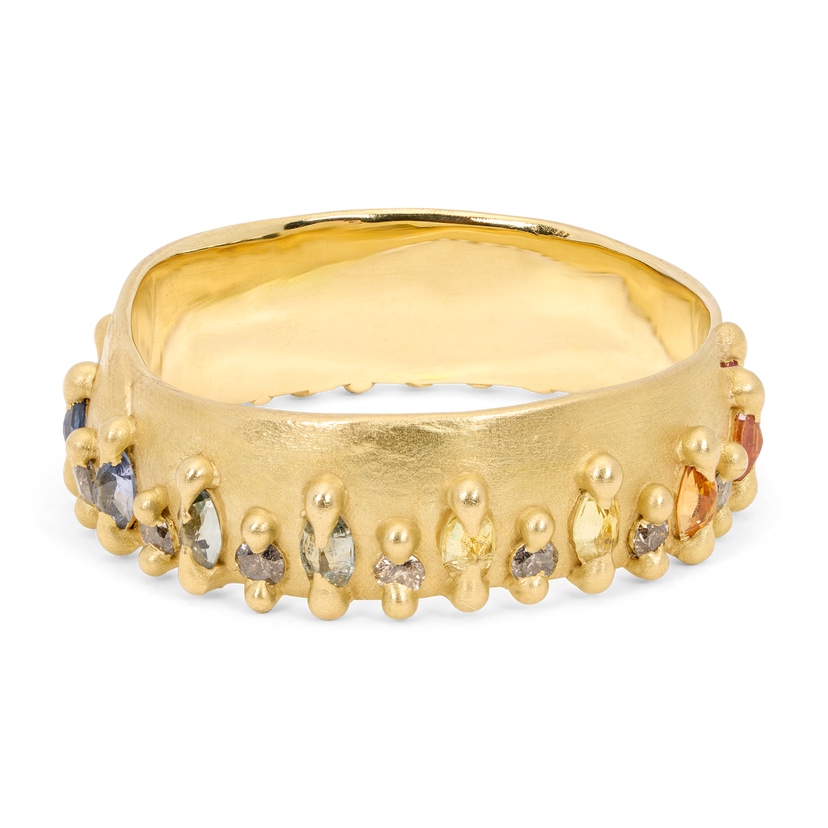 Rainbow Noelle Ring with Diamonds - Size 7.5 - 11839