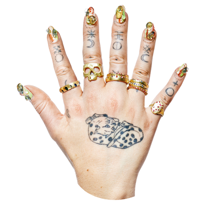 floating hand with pearls