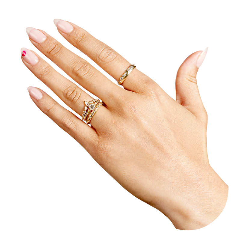 Diamond Danube Petal Ring - Made to Order
