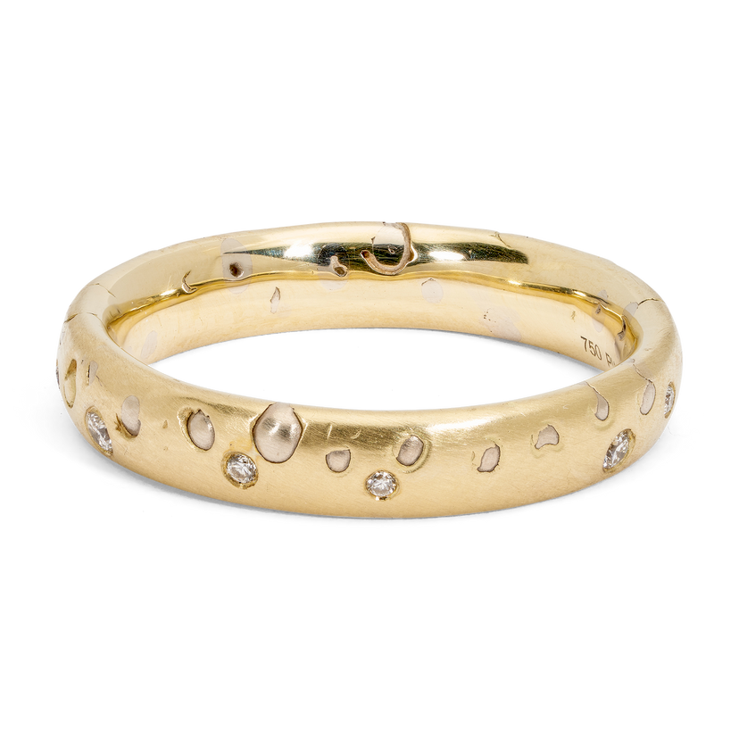 White Grain Ring with Diamonds - Made to Order