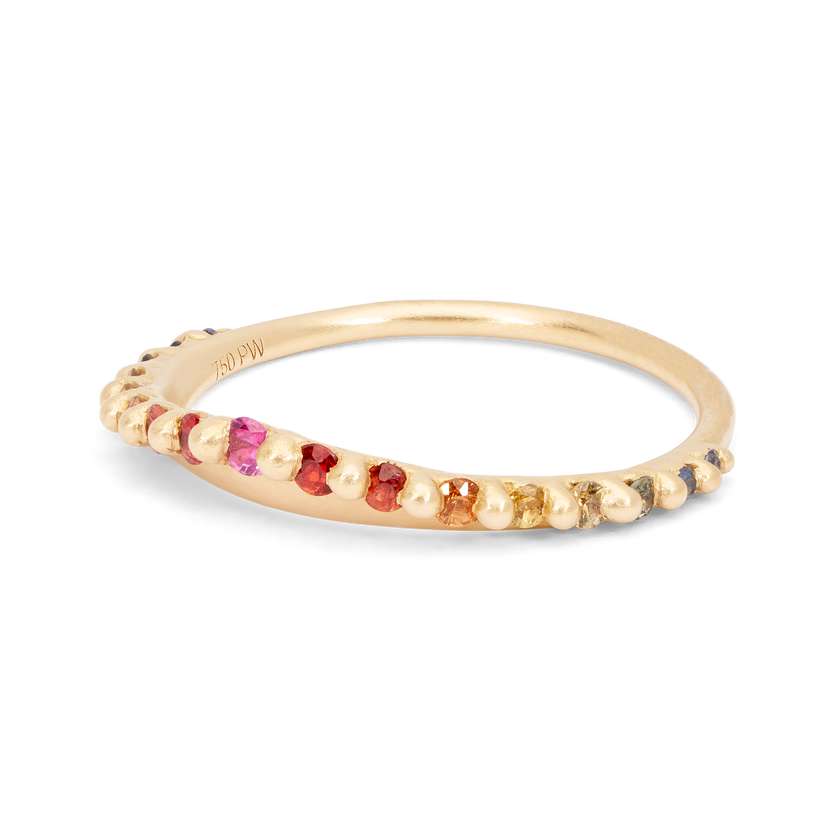 Rainbow Beatrix Petal Ring - Size 6.5 - 11870