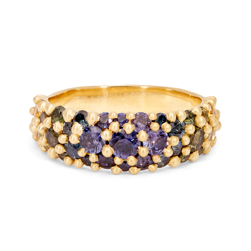 Wide Blossom Crush Gradient River Ring - Made to Order