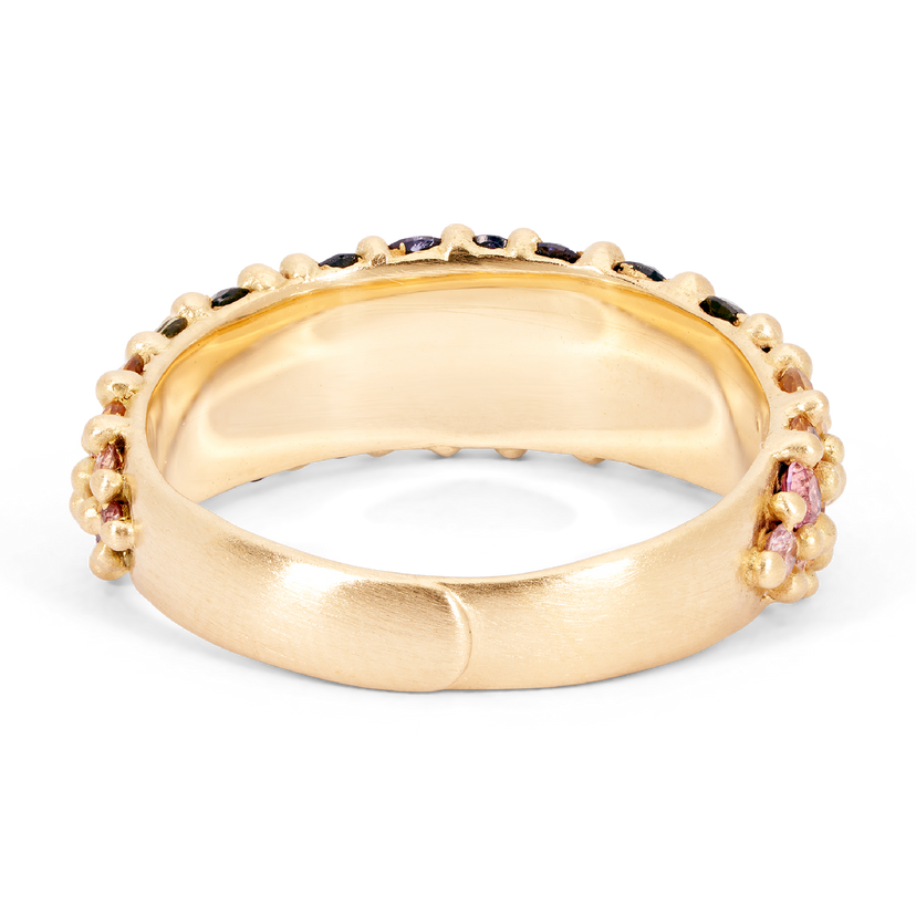 Wide Blossom Crush Gradient River Ring - Made to Order