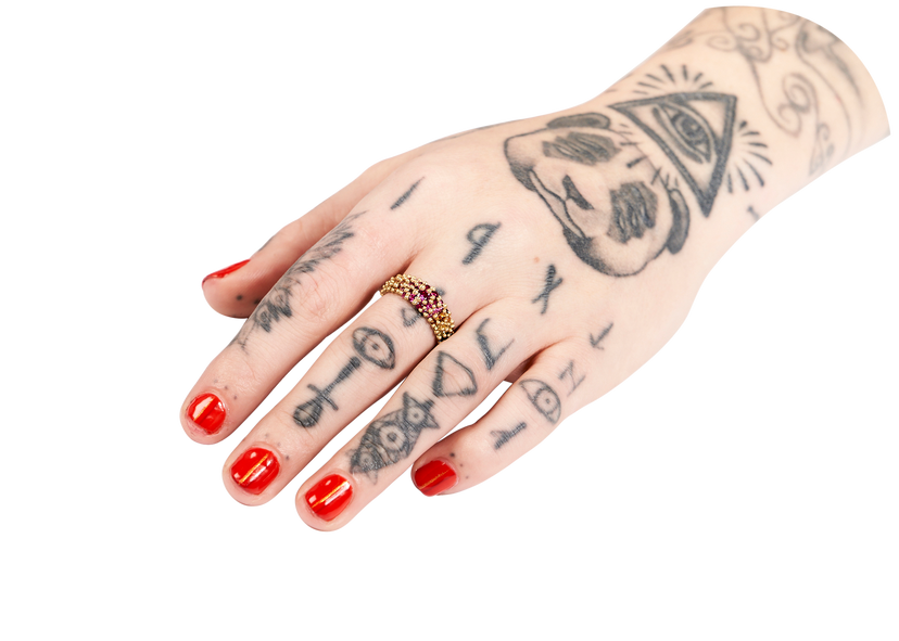 Wide Blossom Crush Gradient River Ring - Made to Order