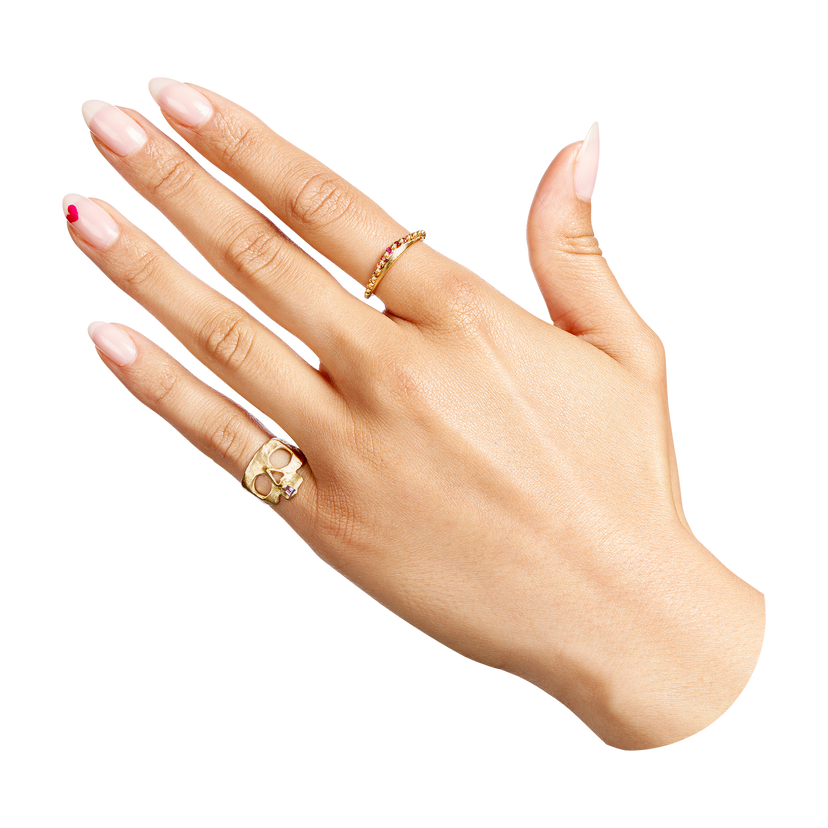 Rainbow Beatrix Petal Ring - Size 6.5 - 11870