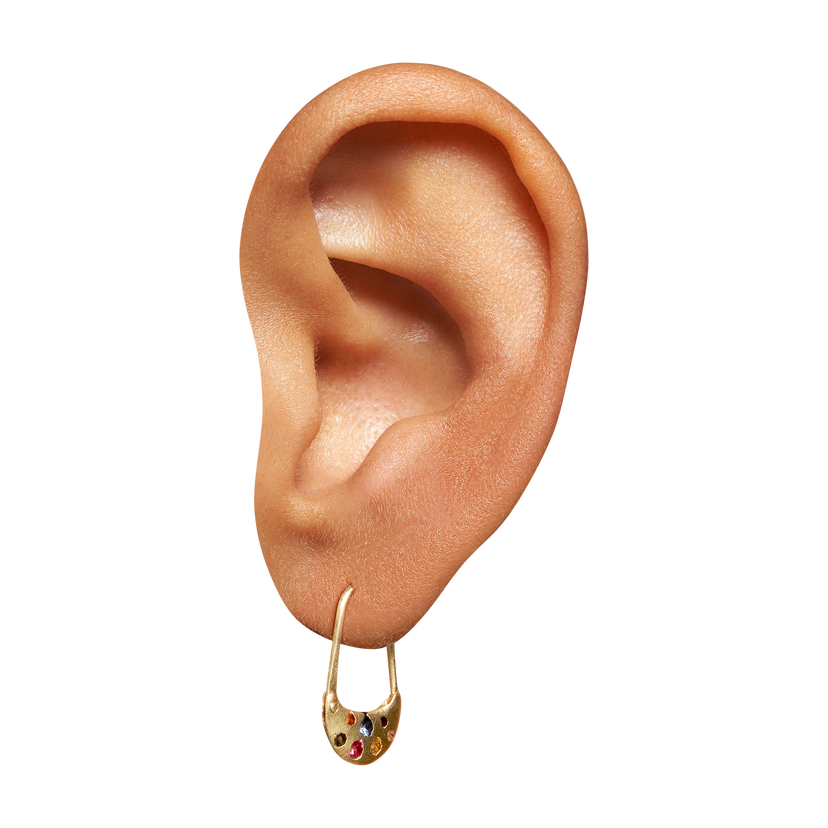 Rainbow Safety Pin Earrings | Polly Wales