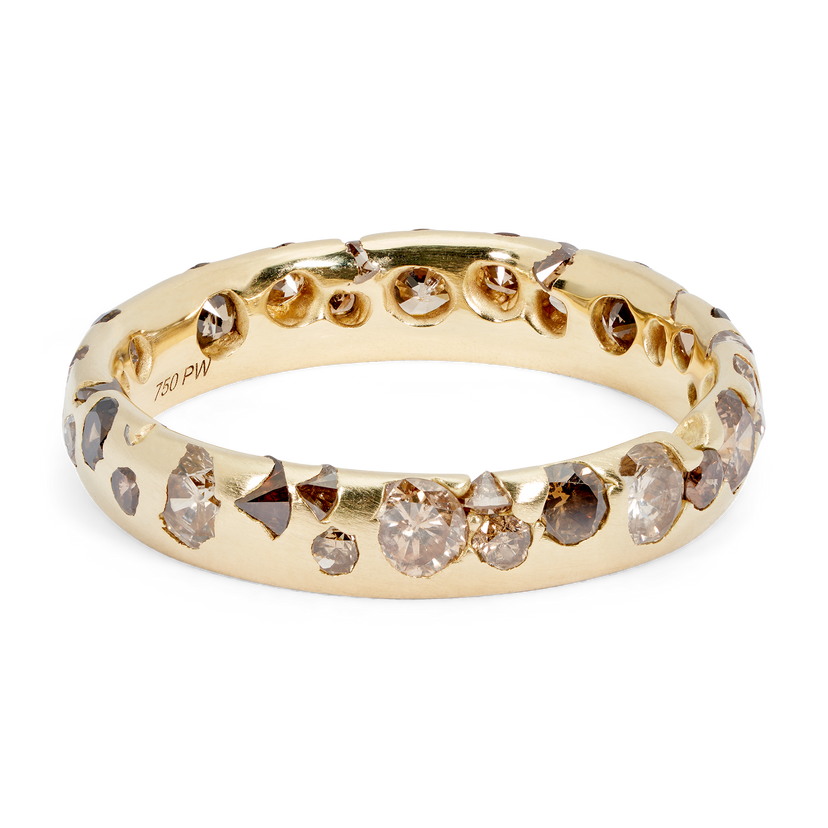 Cognac Diamond Confetti Ring - Made to Order