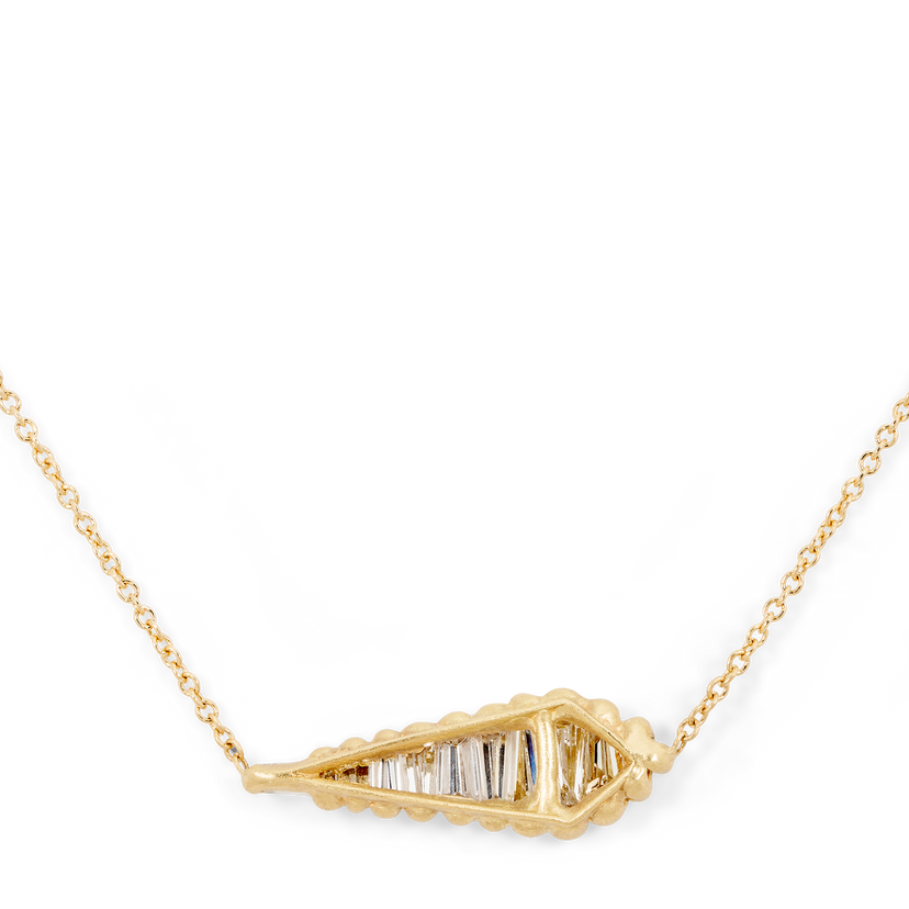 Diamond Baguette Shard Necklace | Polly Wales