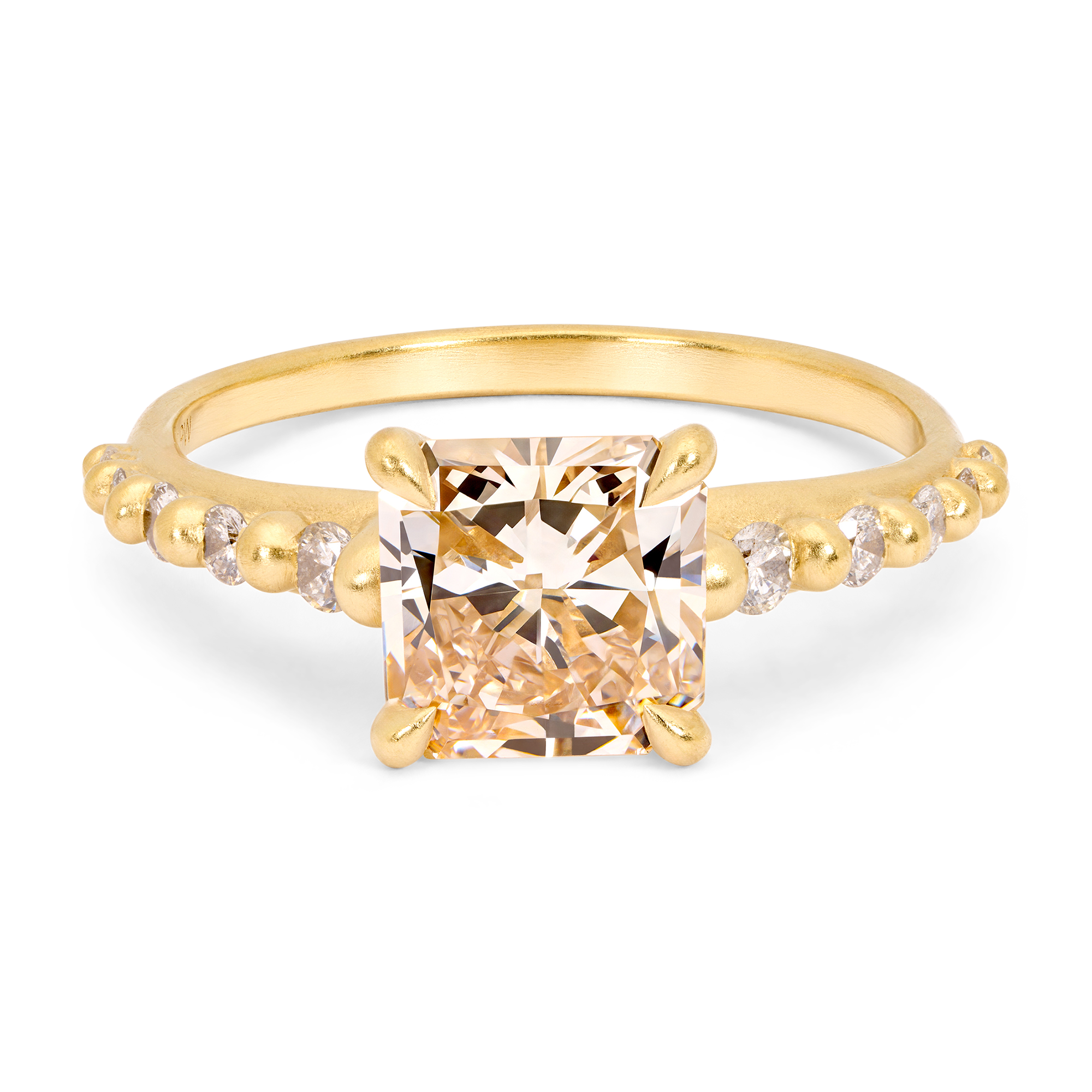 Champagne Diamond Gardenia Ring | Polly Wales