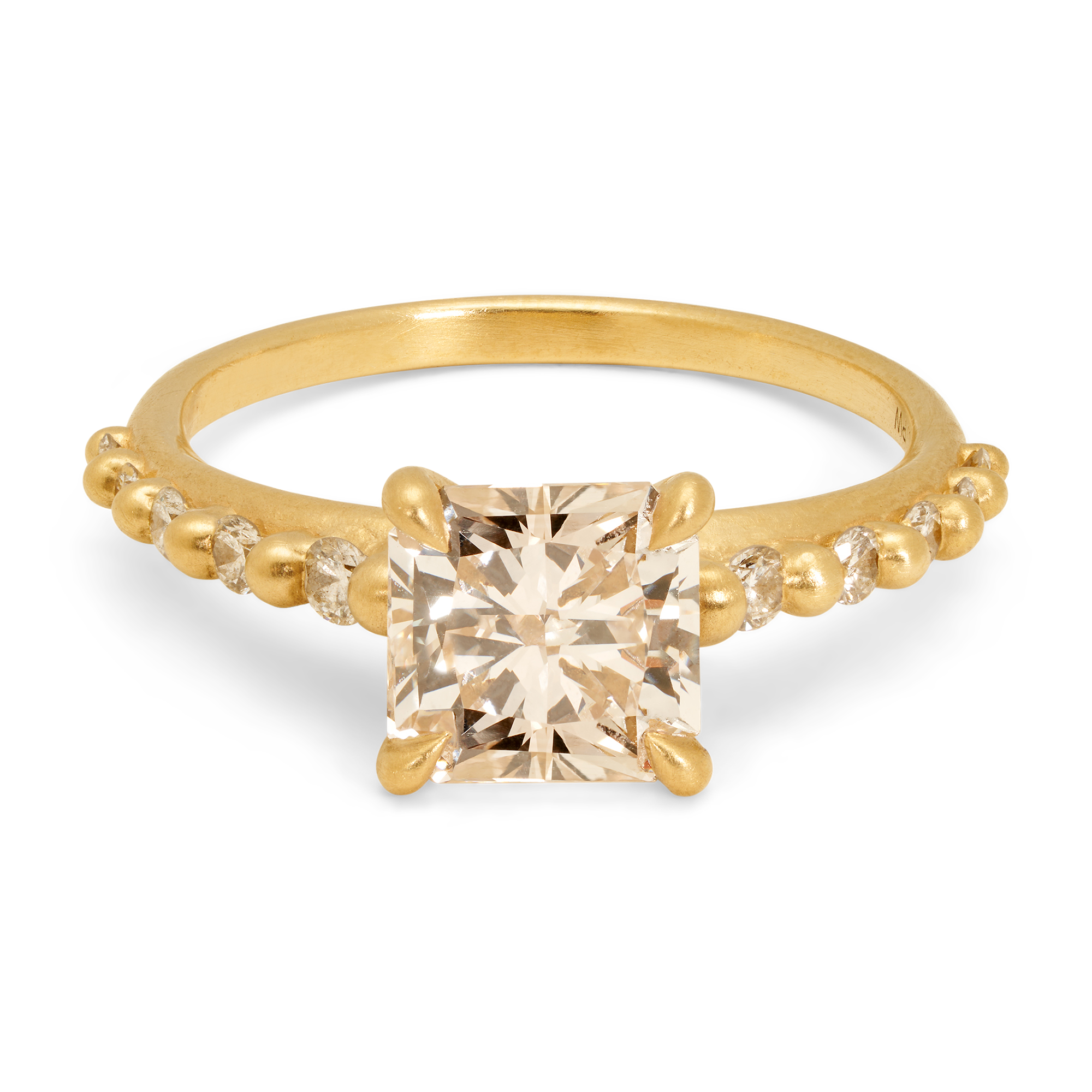 Champagne Diamond Gardenia Ring | Polly Wales