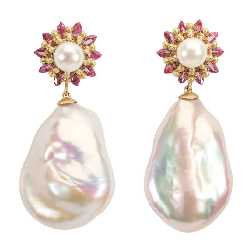 Pink Nerium Clusterf@&$ Drop Earrings - 11395
