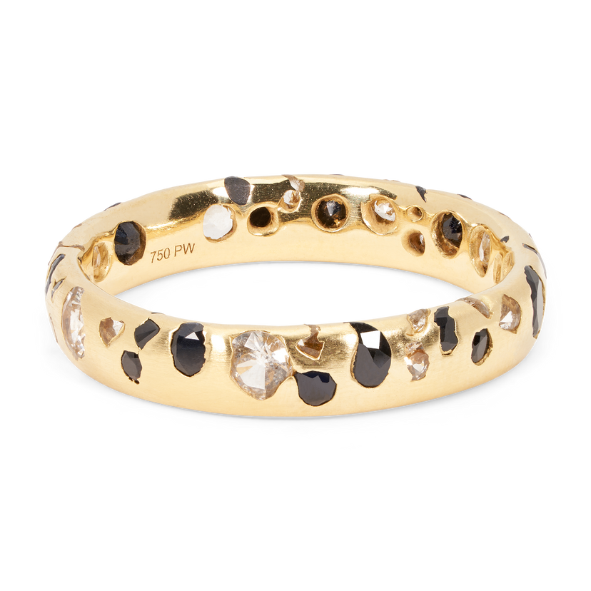 Black & White Confetti Ring - Made to Order
