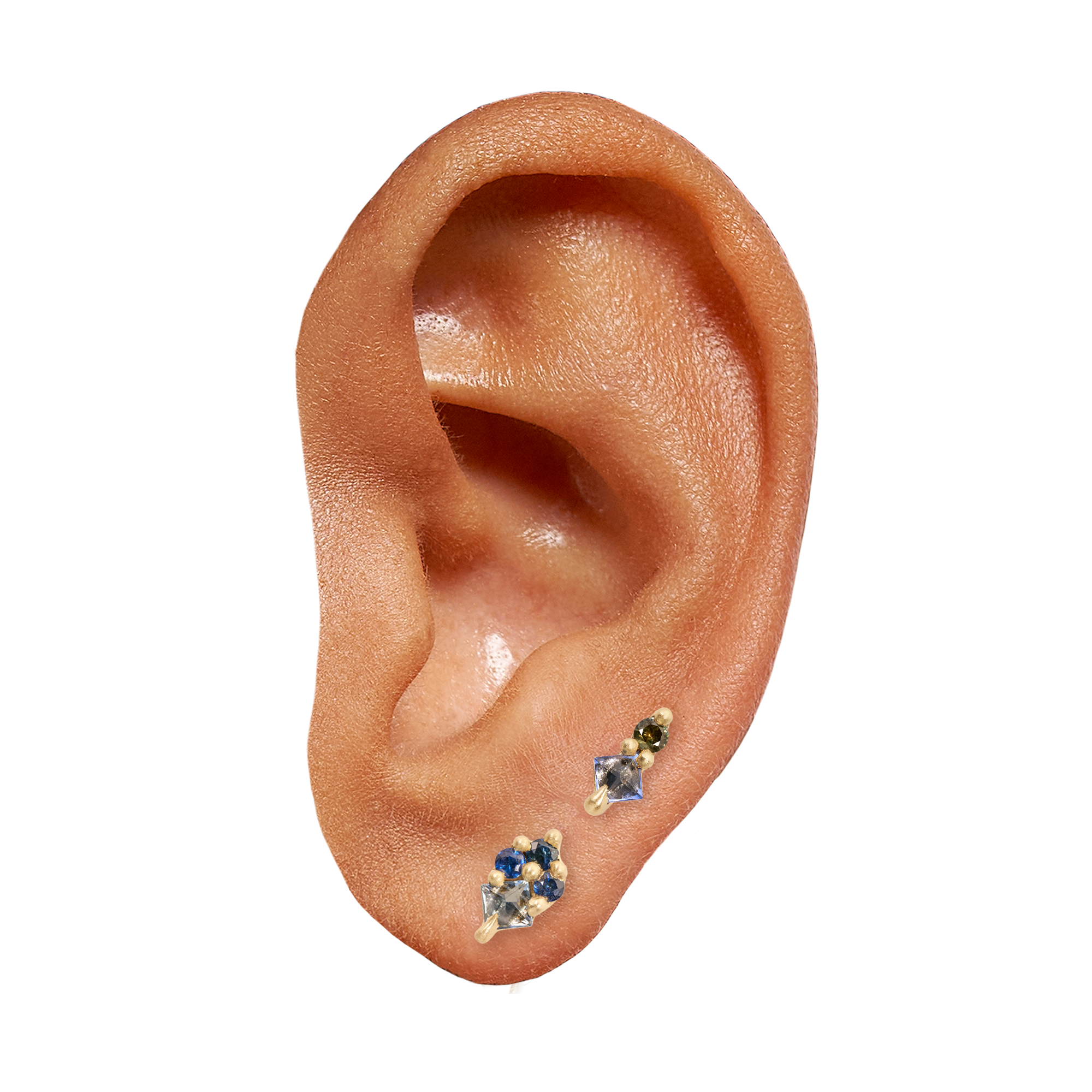 Blue Geo Stud Earring | Polly Wales
