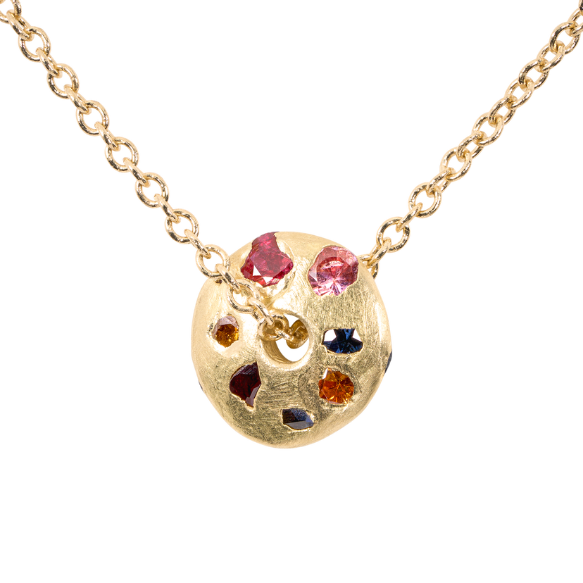 Rainbow Mini Spinner Necklace Polly Wales - Main Image