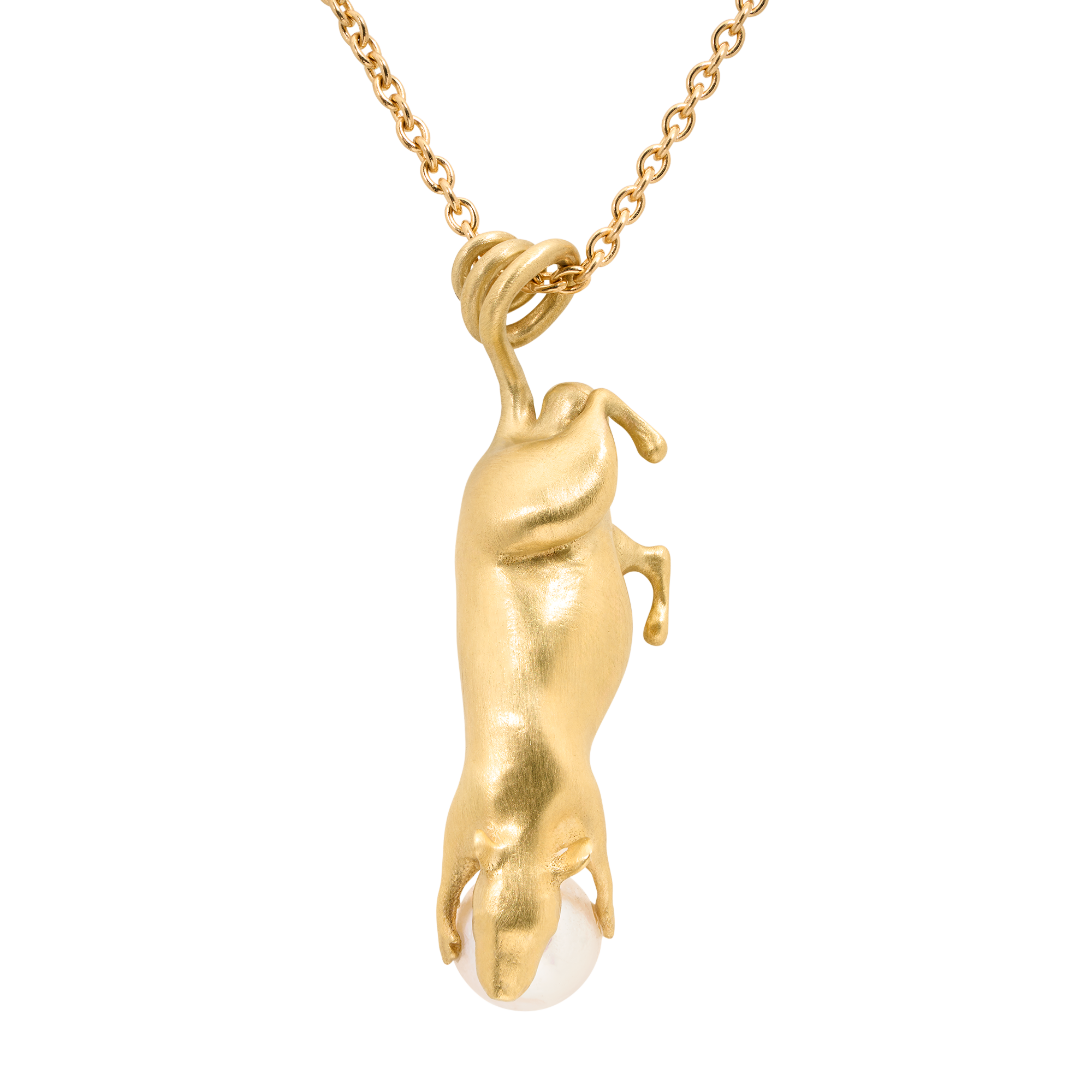 White Pearl Ratticus Rat Necklace | Polly Wales
