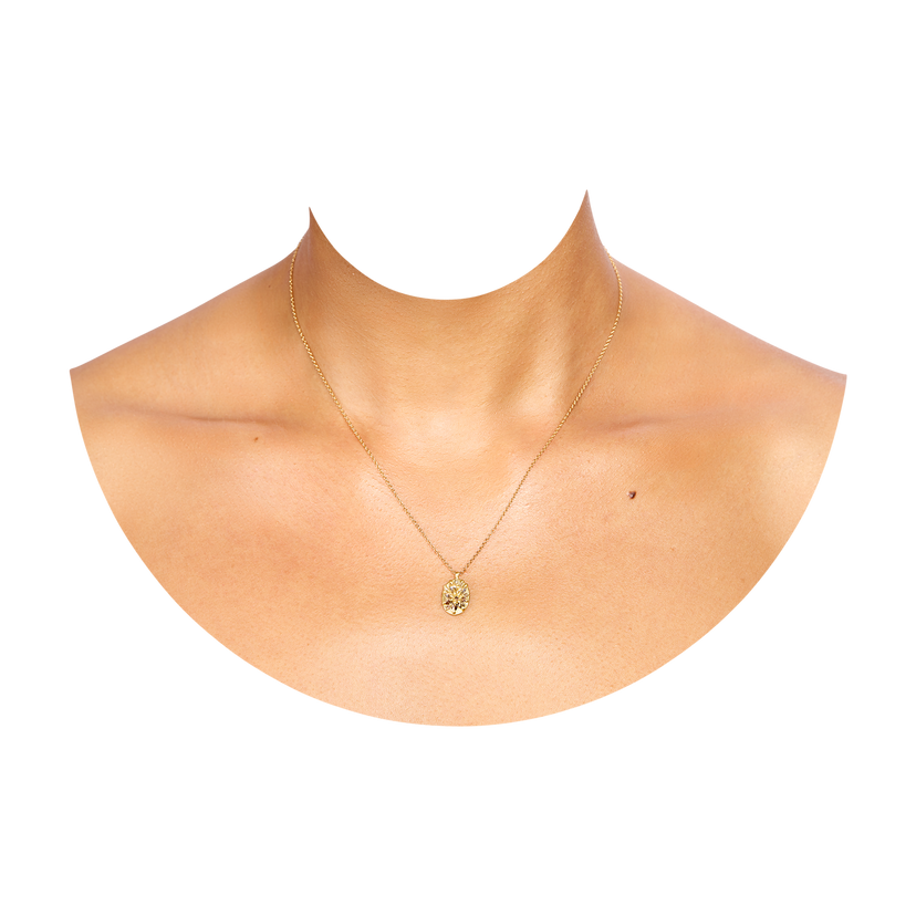 Champagne Diamond Lotus Necklace - 11803
