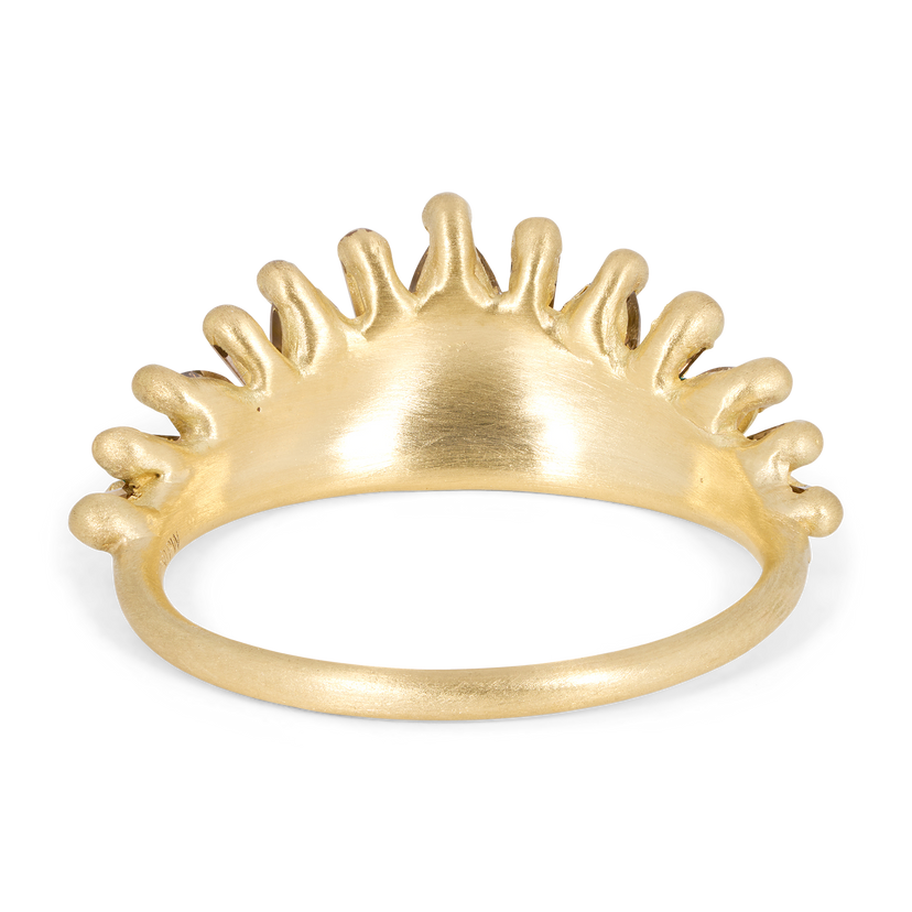 Champagne Diamond Gardenia Petal Ring - Size 6.5 - 11810