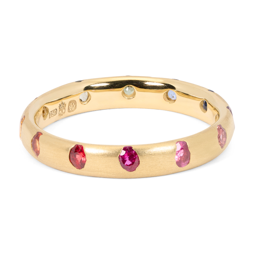 Slim Rainbow Celeste Ring - Size 6.5 - 11847