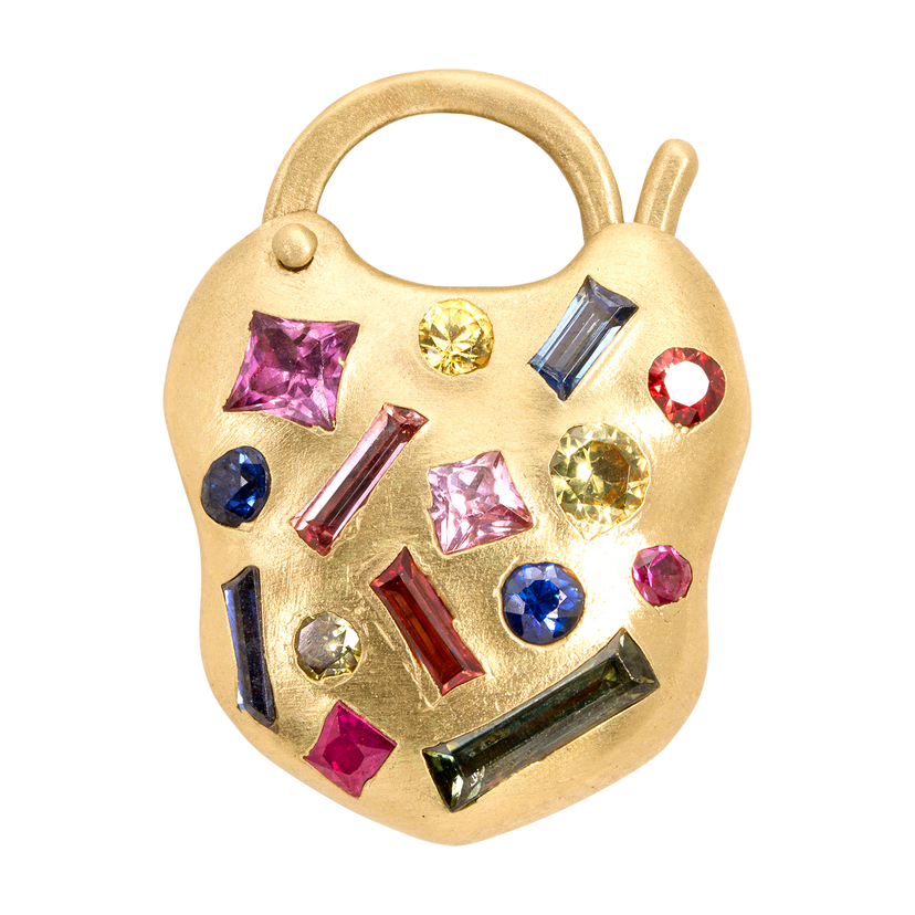 Harlequin Confetti Padlock Necklace | Polly Wales