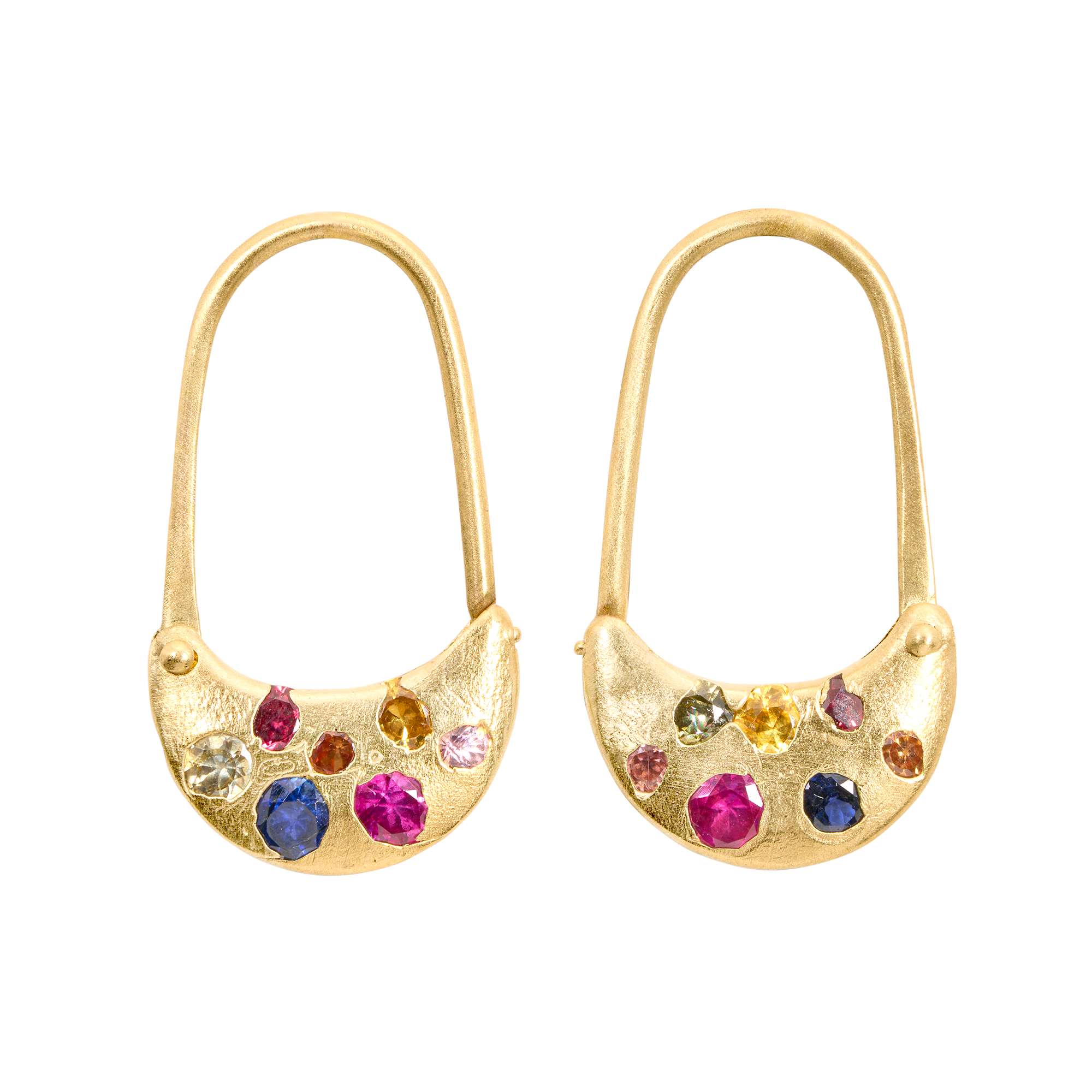 Rainbow Safety Pin Earrings | Polly Wales