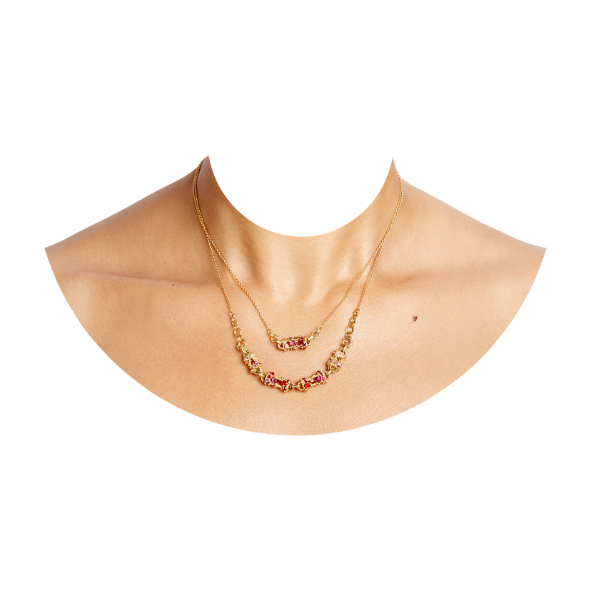 アクセサリー lui_jewelry plum chain necklace 38 Horizontal Plum Blossom Fontaine Necklace | Polly Wales