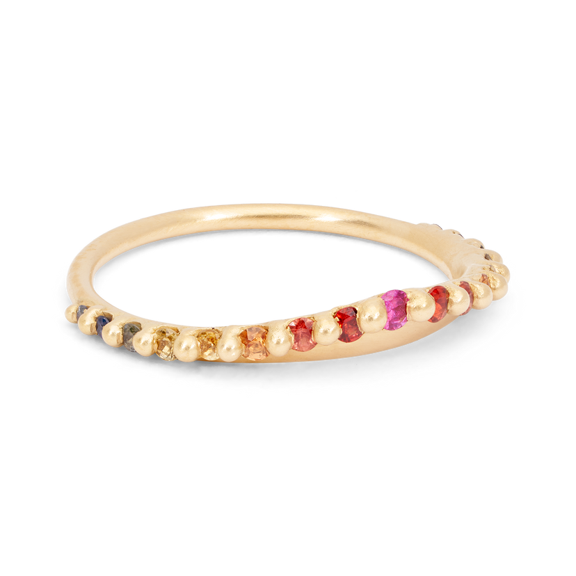 Rainbow Beatrix Petal Ring - Size 6.5 - 11870