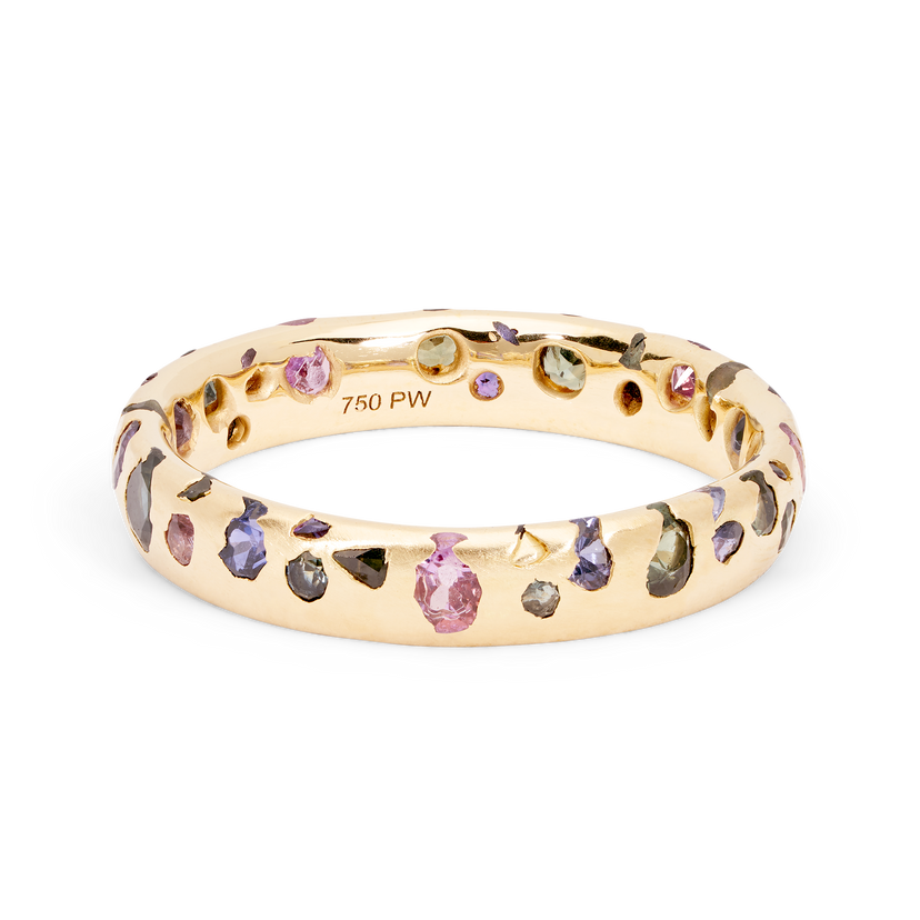 Green & Purple Confetti Ring - Size 6.5 - 11212