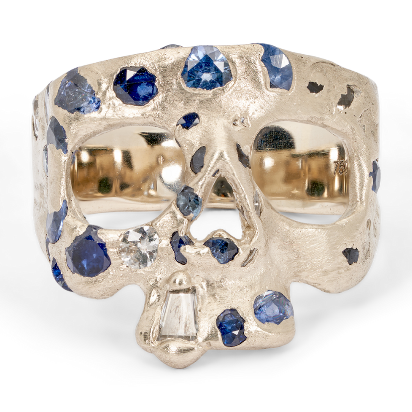 Blue skull ring deals