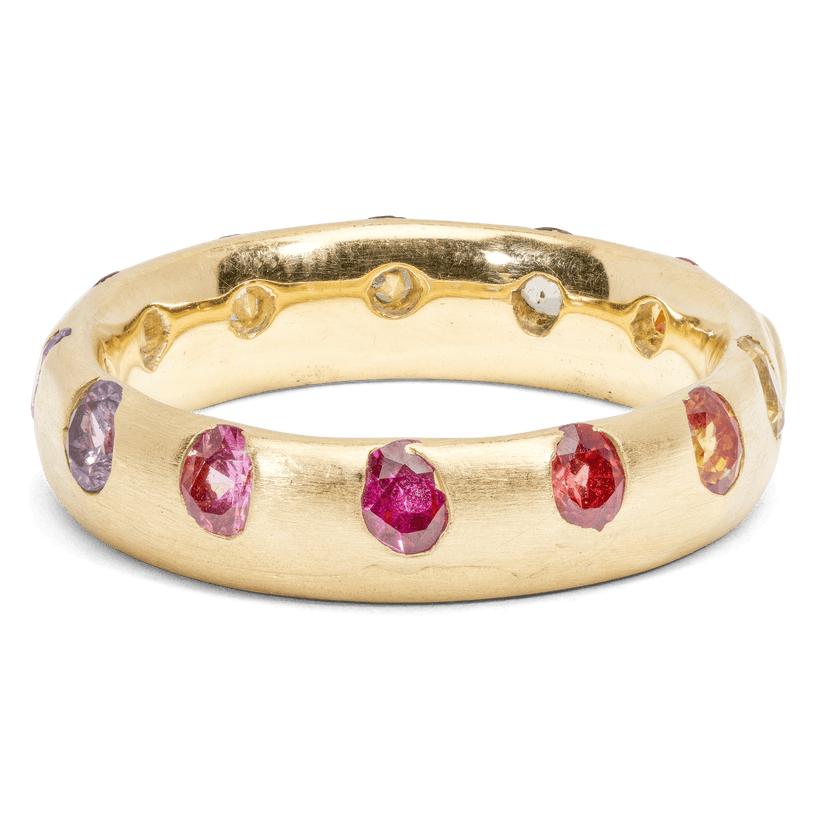 Wide Rainbow Celeste Ring Polly Wales