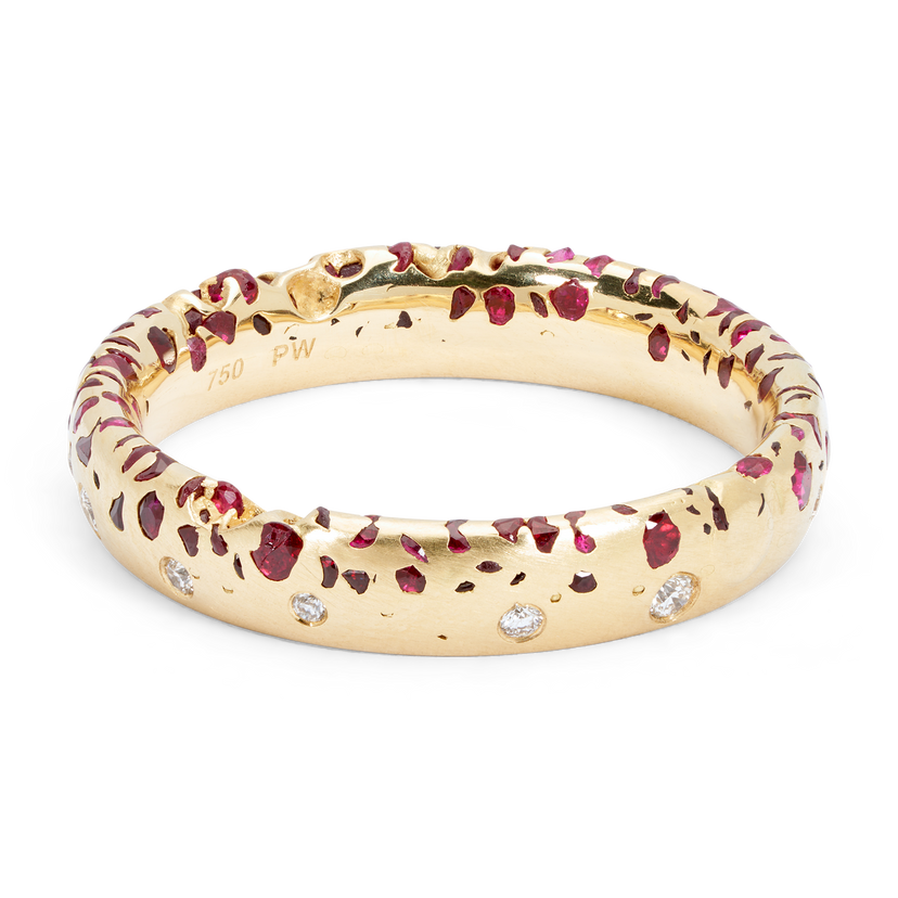 Ruby Constellation Ring with Diamonds - Size 7 - 9718