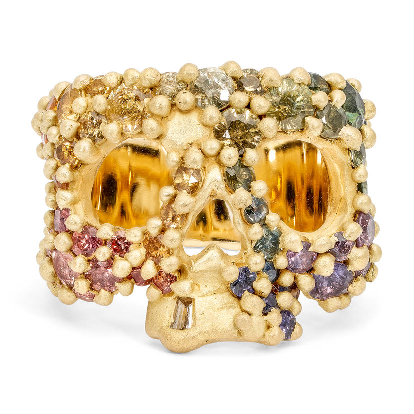 Blossom Crush Kali Skull Ring - Made to Order