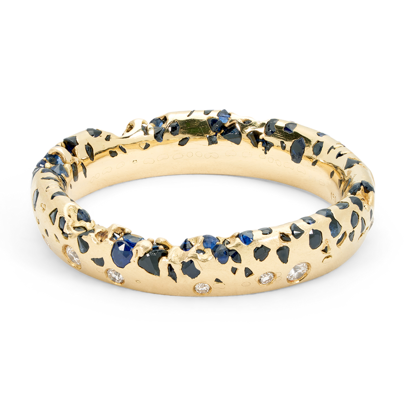 Blue Constellation Ring with Diamonds